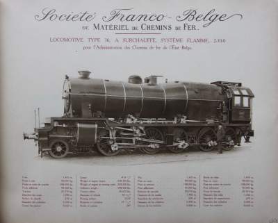 <b>Locomotive Type 36, à surchauffe, système Flamme, 2-10-0</b><br>pour l'Administration des Chemins de fer de l'Etat Belge